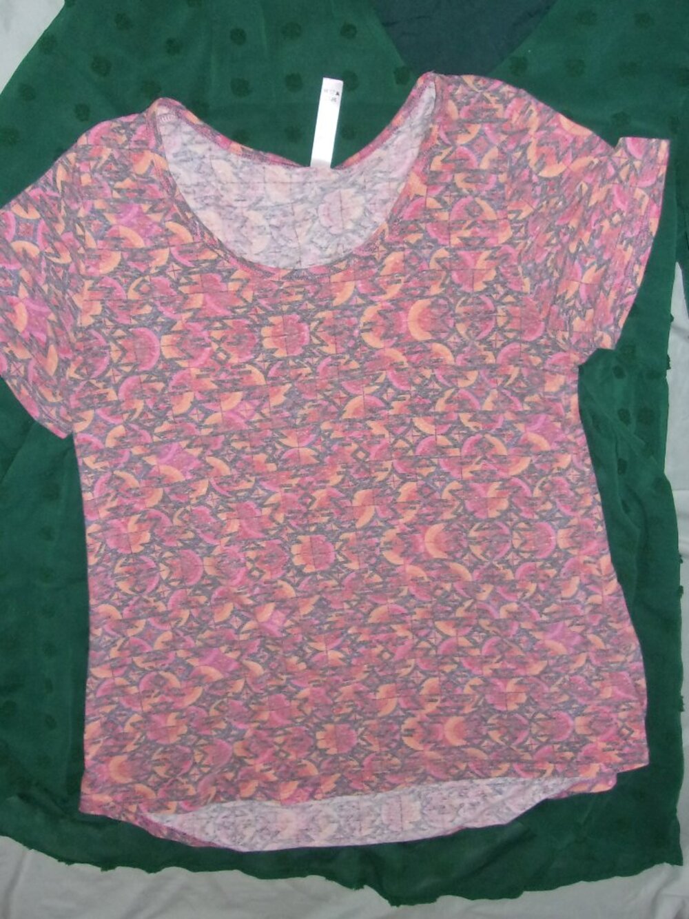 womens Size medium tee t print shirt orange gray lularoe